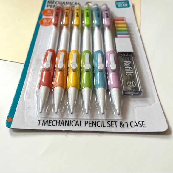 🏷️ set of 6 mechanical pencils with refill lead case & erasers (0.7mm) - Picture 8 of 12